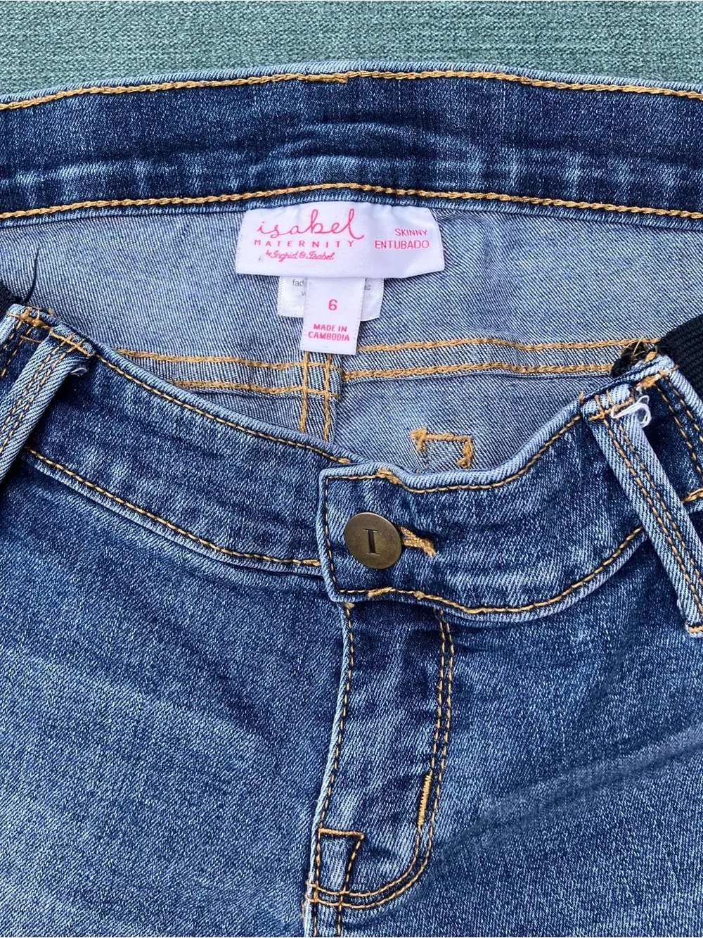 Isabel Maternity by Ingrid & Isabel Medium Blue Distressed Skinny Jeans